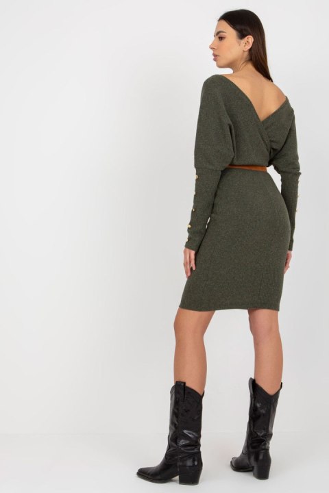 Sukienka Model TW-SK-BE-BQ183.19 Khaki - Och Bella Sukienka Model TW-SK-BE-BQ183.19 Khaki - Och Bella