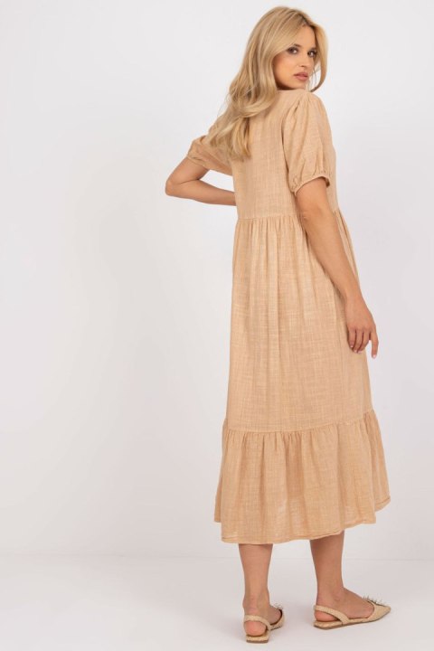 Sukienka Model TW-SK-BI-25504.19P Camel - Och Bella Sukienka Model TW-SK-BI-25504.19P Camel - Och Bella