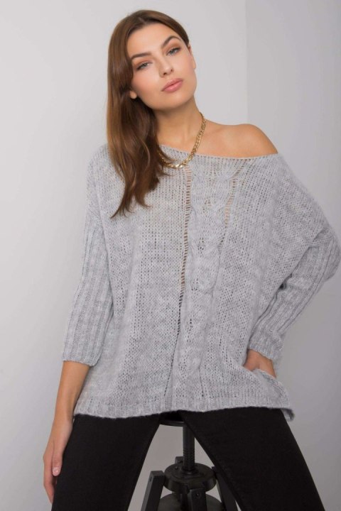 Sweter Damski Model TW-SW-BI-559.45 Grey - Och Bella Sweter Damski Model TW-SW-BI-559.45 Grey - Och Bella