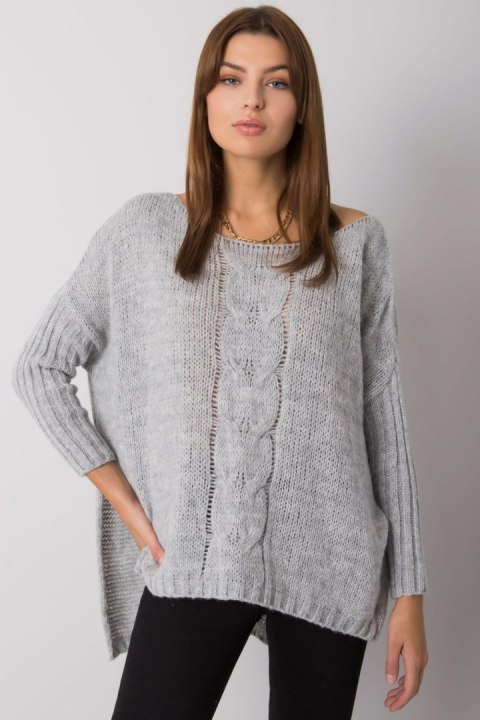Sweter Damski Model TW-SW-BI-559.45 Grey - Och Bella Sweter Damski Model TW-SW-BI-559.45 Grey - Och Bella