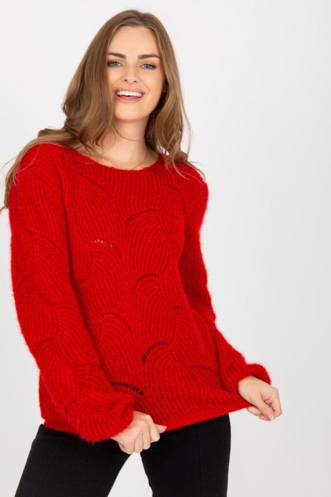 Sweter Damski Model TW-SW-BI-9030.08 Dark Red - Och Bella Sweter Damski Model TW-SW-BI-9030.08 Dark Red - Och Bella