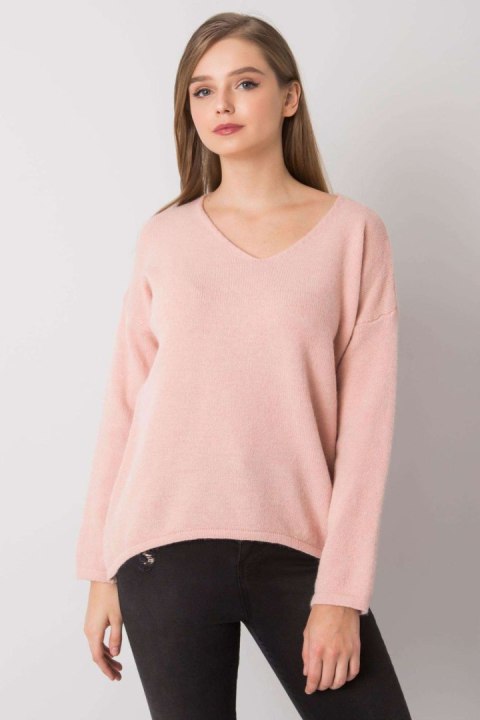 Sweter Damski Model TW-SW-BI-9802.25X Light Pink - Och Bella Sweter Damski Model TW-SW-BI-9802.25X Light Pink - Och Bella