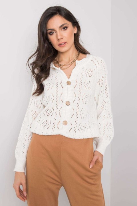 Sweter Kardigan Model TW-SW-BI-591.60 Ecru - Och Bella Sweter Kardigan Model TW-SW-BI-591.60 Ecru - Och Bella