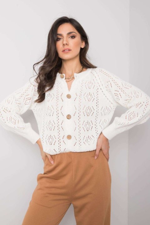Sweter Kardigan Model TW-SW-BI-591.60 Ecru - Och Bella Sweter Kardigan Model TW-SW-BI-591.60 Ecru - Och Bella