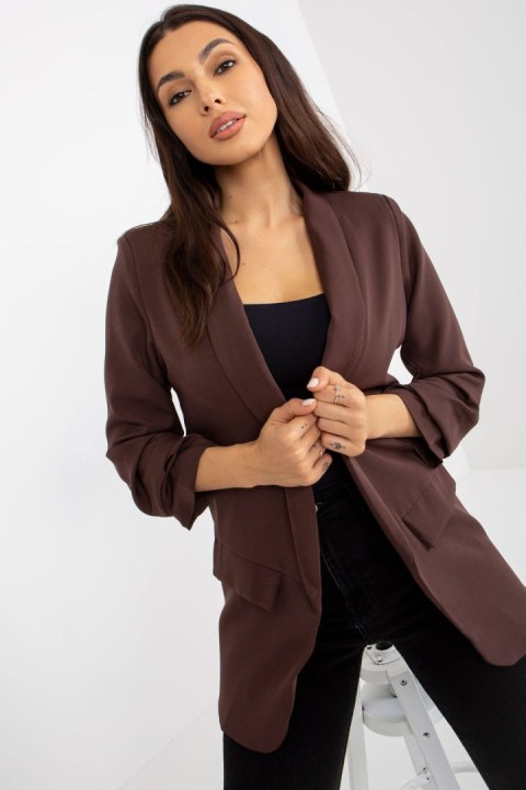 Żakiet Model TW-ZT-BI-22520.14 Dark Brown - Och Bella Żakiet Model TW-ZT-BI-22520.14 Dark Brown - Och Bella