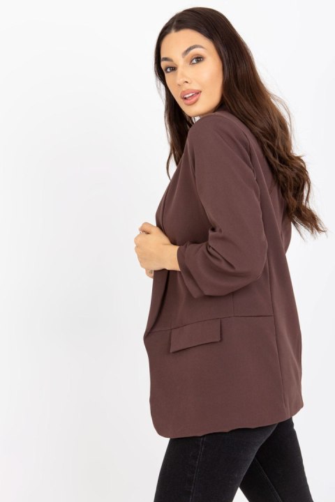 Żakiet Model TW-ZT-BI-22520.14 Dark Brown - Och Bella Żakiet Model TW-ZT-BI-22520.14 Dark Brown - Och Bella