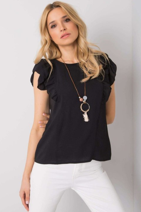 Bluzka Model TW-BZ-BI-BF002.88 Black - Och Bella Bluzka Model TW-BZ-BI-BF002.88 Black - Och Bella