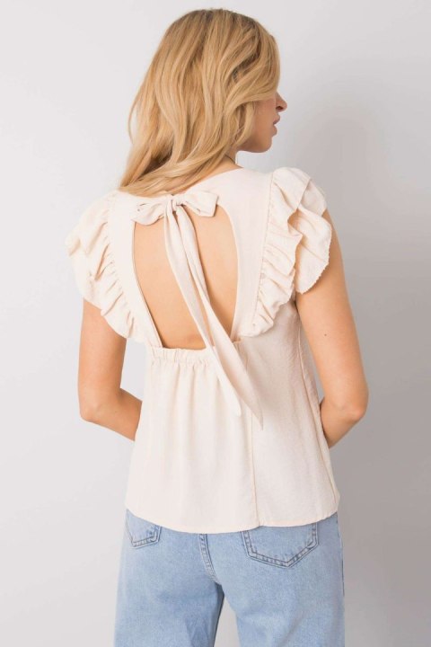 Bluzka Model TW-BZ-BI-BF002.88 Light Beige - Och Bella Bluzka Model TW-BZ-BI-BF002.88 Light Beige - Och Bella