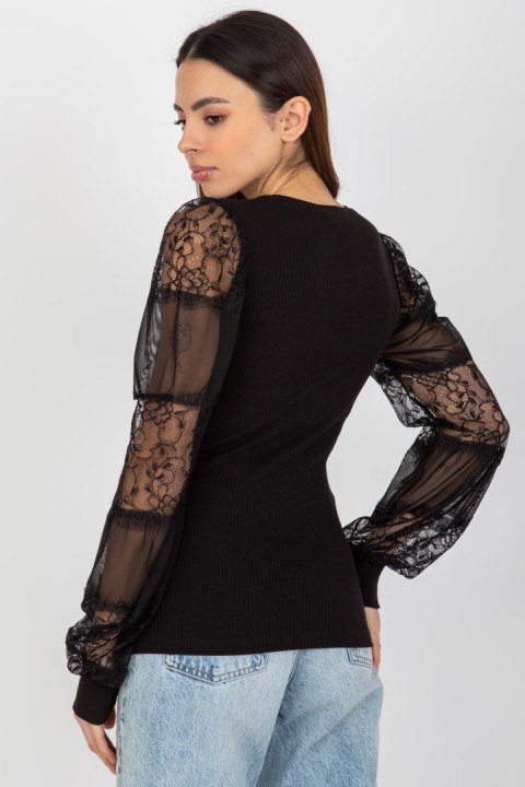 Bluzka Model TW-BZ-OB-004.88 Black - Och Bella Bluzka Model TW-BZ-OB-004.88 Black - Och Bella