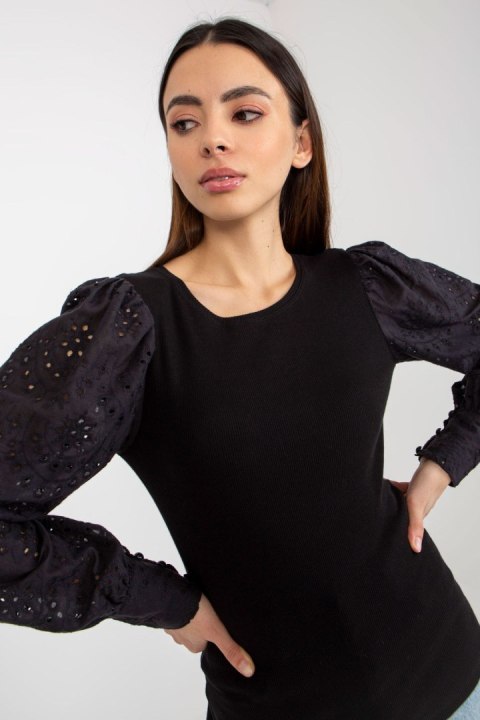 Bluzka Model TW-BZ-OB-046.62P Black - Och Bella Bluzka Model TW-BZ-OB-046.62P Black - Och Bella