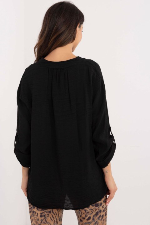 Bluzka Model TW-KS-BI-7175.38 Black - Och Bella Bluzka Model TW-KS-BI-7175.38 Black - Och Bella