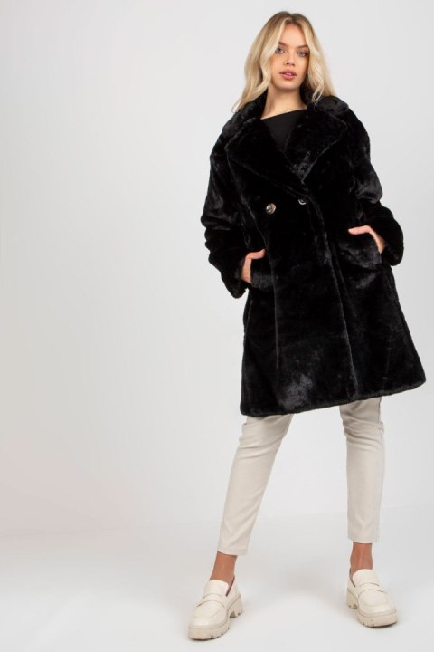 Płaszcz Model TW-PL-2118.95P Black - Och Bella Płaszcz Model TW-PL-2118.95P Black - Och Bella