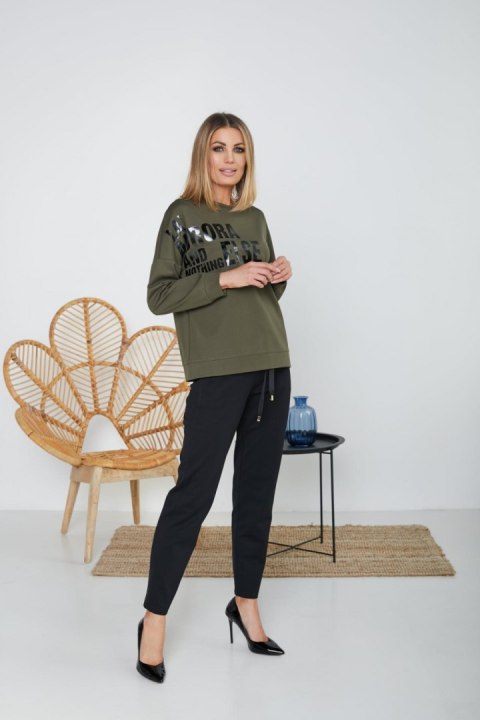 Spodnie Komplet Model M337/2 Khaki/Black - La Aurora Spodnie Komplet Model M337/2 Khaki/Black - La Aurora