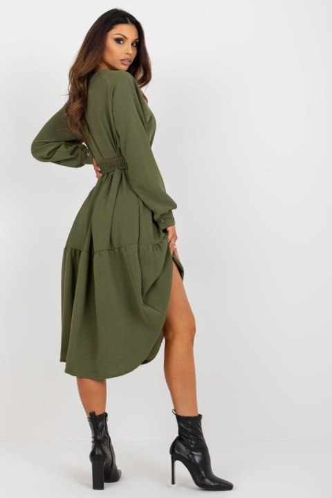 Sukienka Model TW-SK-BI-2021706.93P Khaki - Och Bella Sukienka Model TW-SK-BI-2021706.93P Khaki - Och Bella