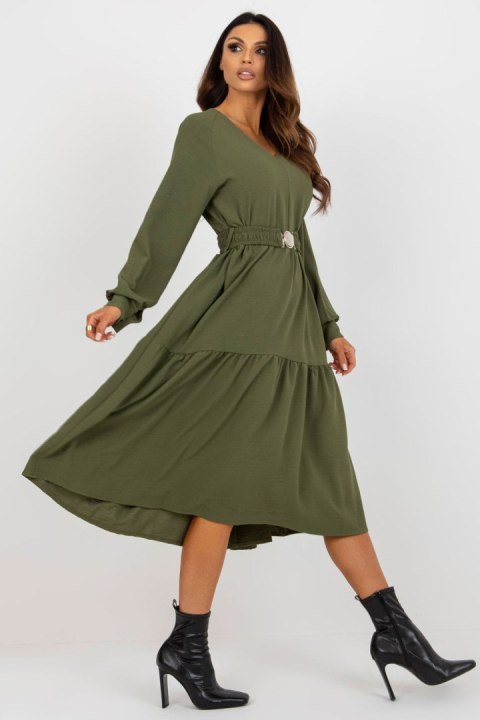 Sukienka Model TW-SK-BI-2021706.93P Khaki - Och Bella Sukienka Model TW-SK-BI-2021706.93P Khaki - Och Bella
