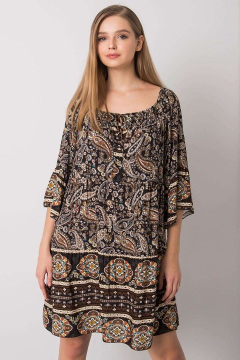 Sukienka Model TW-SK-BI-H3004.37X Black/Beige - Och Bella Sukienka Model TW-SK-BI-H3004.37X Black/Beige - Och Bella