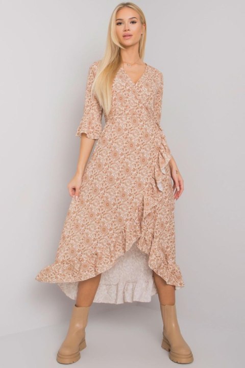 Sukienka model TW-SK-BI-24502-3.46P Beige - Och Bella Sukienka model TW-SK-BI-24502-3.46P Beige - Och Bella
