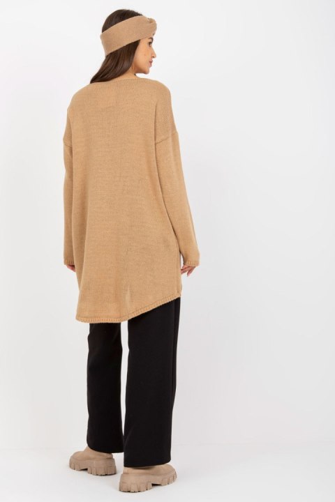 Sweter Damski Model TW-SW-BI-1222.13X Camel - Och Bella Sweter Damski Model TW-SW-BI-1222.13X Camel - Och Bella