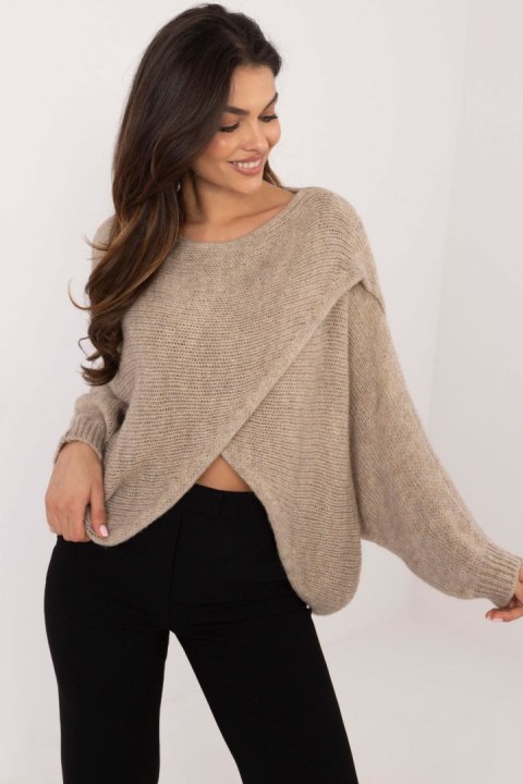 Sweter Damski Model TW-SW-BI-5067.95 Beige - Och Bella Sweter Damski Model TW-SW-BI-5067.95 Beige - Och Bella