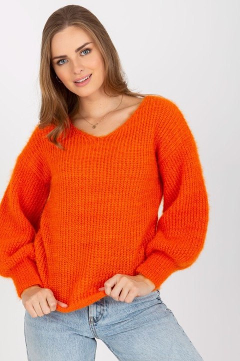 Sweter Damski Model TW-SW-BI-9029.84 Orange - Och Bella Sweter Damski Model TW-SW-BI-9029.84 Orange - Och Bella