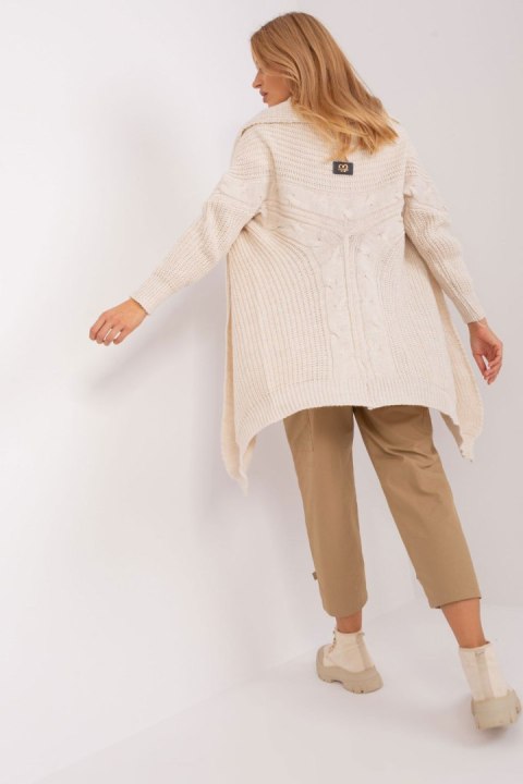 Sweter Kardigan Model TW-SW-BI-305.99P Light Beige - Och Bella Sweter Kardigan Model TW-SW-BI-305.99P Light Beige - Och Bella