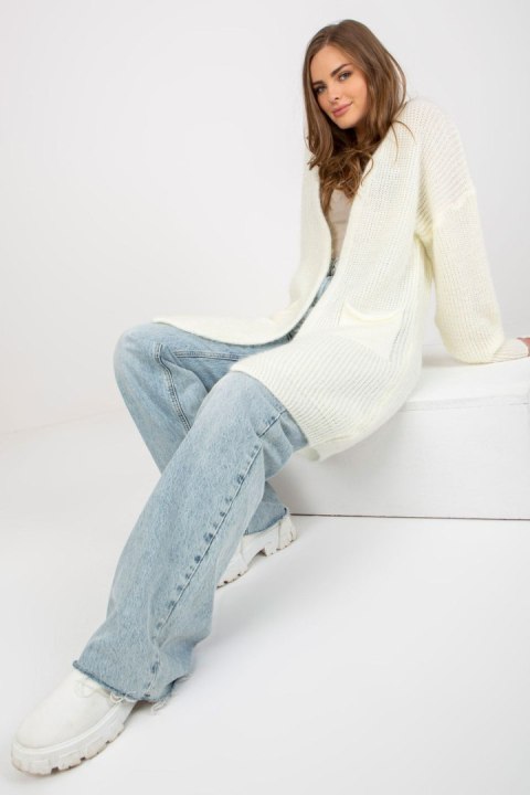 Sweter Kardigan Model TW-SW-BI-9019.82 Ecru - Och Bella Sweter Kardigan Model TW-SW-BI-9019.82 Ecru - Och Bella