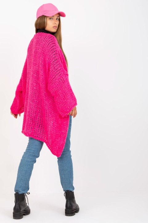 Sweter Kardigan Model TW-SW-BI-M2202.29X Fluo Pink - Och Bella Sweter Kardigan Model TW-SW-BI-M2202.29X Fluo Pink - Och Bella