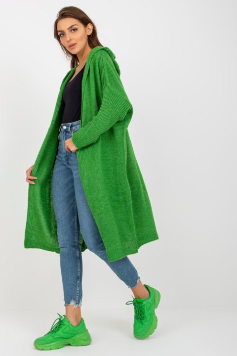 Sweter Kardigan Model TW-SW-BI-M56.35 Green - Och Bella Sweter Kardigan Model TW-SW-BI-M56.35 Green - Och Bella