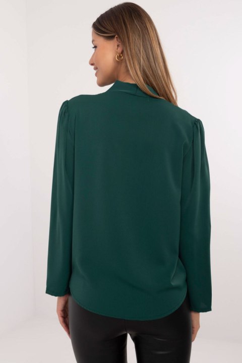 Bluzka Model MI-BZ-M650.17P Dark Green - Italy Moda Bluzka Model MI-BZ-M650.17P Dark Green - Italy Moda