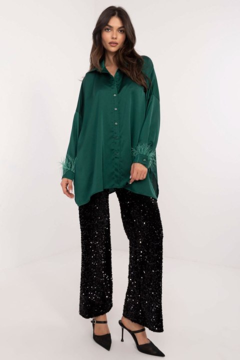 Koszula Damska Model DHJ-KS-16879.37 Dark Green - Italy Moda Koszula Damska Model DHJ-KS-16879.37 Dark Green - Italy Moda