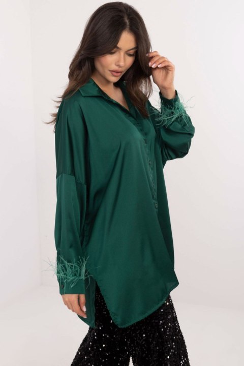 Koszula Damska Model DHJ-KS-16879.37 Dark Green - Italy Moda Koszula Damska Model DHJ-KS-16879.37 Dark Green - Italy Moda