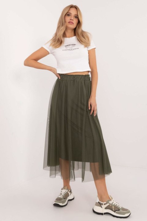 Spódnica Model DHJ-SD-19568.13X Khaki - Italy Moda Spódnica Model DHJ-SD-19568.13X Khaki - Italy Moda
