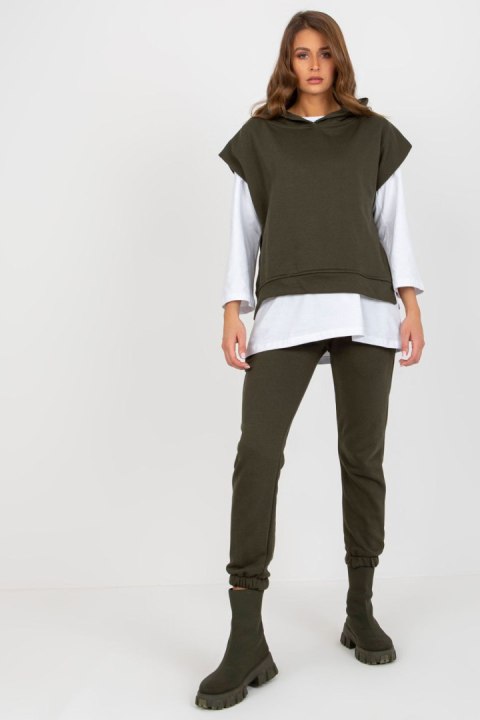 Spodnie Komplet Model EM-KMPL-764.64 Khaki - Ex Moda Spodnie Komplet Model EM-KMPL-764.64 Khaki - Ex Moda