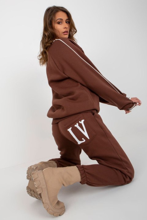 Spodnie Komplet Model EM-KMPL-769.19X Dark Brown - Ex Moda Spodnie Komplet Model EM-KMPL-769.19X Dark Brown - Ex Moda