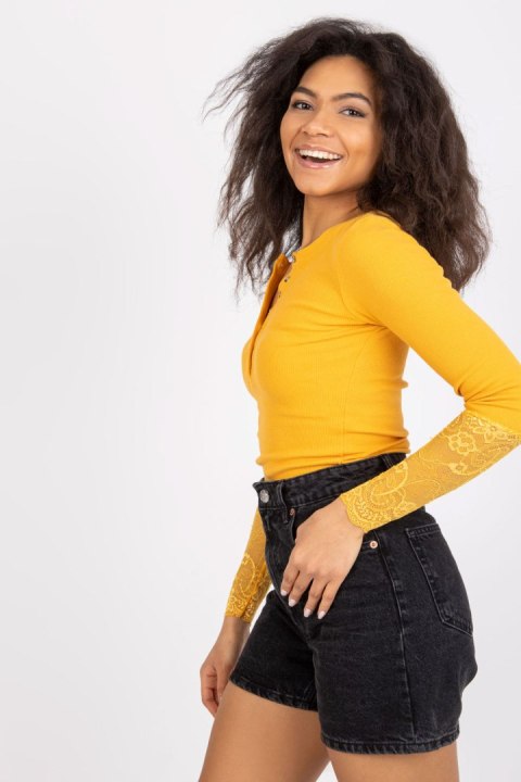 Bluzka Model RV-BZ-7532.29 Light Orange - Rue Paris Bluzka Model RV-BZ-7532.29 Light Orange - Rue Paris