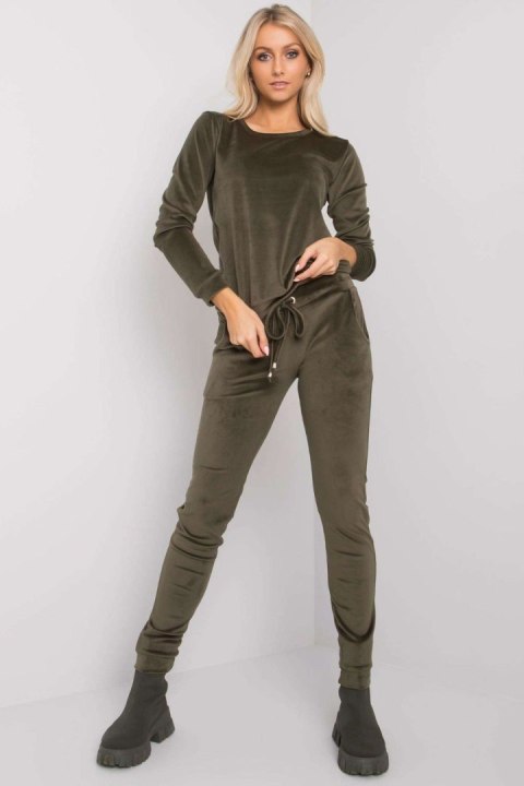 Spodnie Komplet Model RV-KMPL-6083.05 Khaki - Rue Paris Spodnie Komplet Model RV-KMPL-6083.05 Khaki - Rue Paris