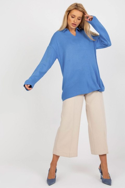 Sweter Damski Model LC-SW-2261.00P Blue - Rue Paris Sweter Damski Model LC-SW-2261.00P Blue - Rue Paris