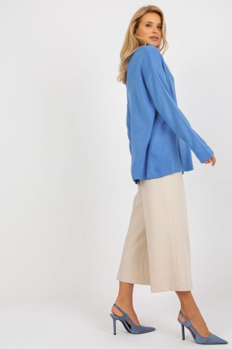 Sweter Damski Model LC-SW-2261.00P Blue - Rue Paris Sweter Damski Model LC-SW-2261.00P Blue - Rue Paris