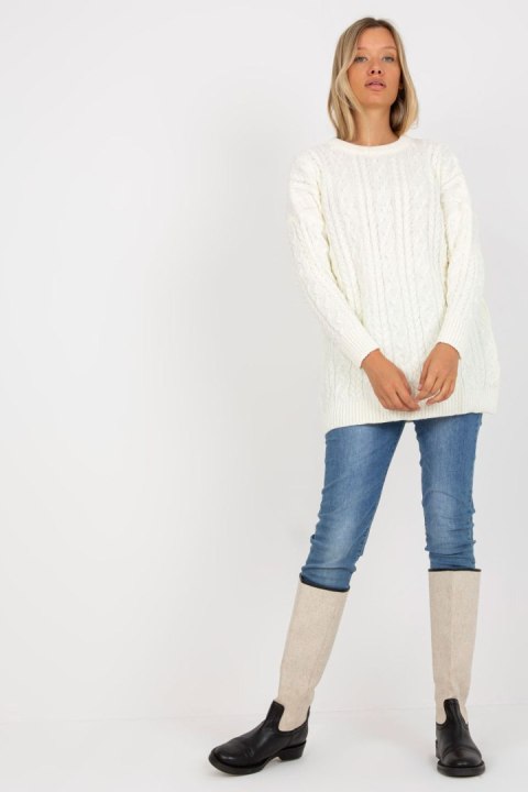 Sweter Damski Model LC-SW-8010.22P Ecru - Rue Paris Sweter Damski Model LC-SW-8010.22P Ecru - Rue Paris