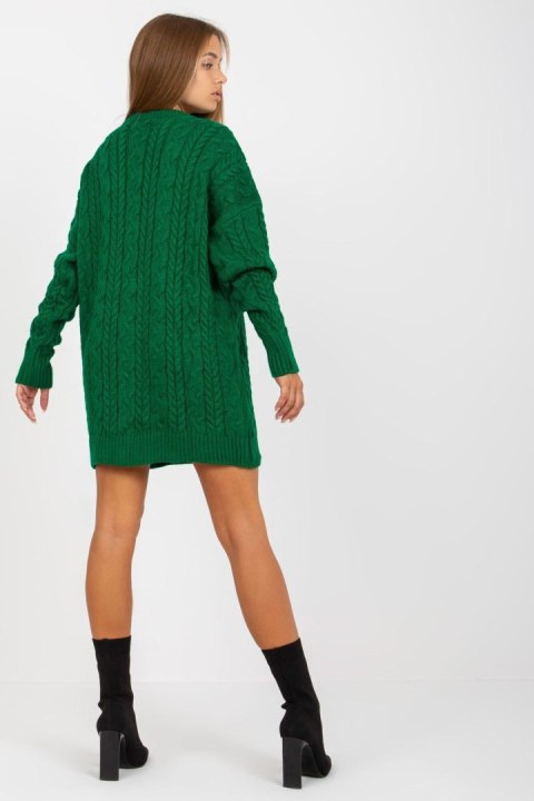 Sweter Damski Model LC-SW-8010.22P Green - Rue Paris Sweter Damski Model LC-SW-8010.22P Green - Rue Paris
