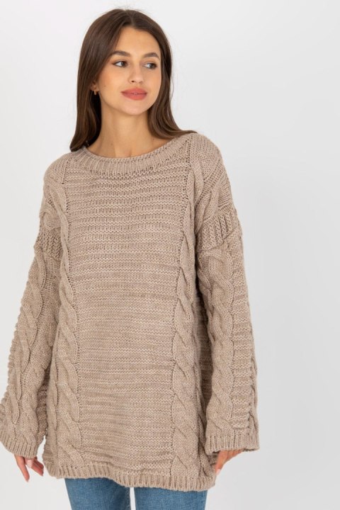 Sweter Damski Model LC-SW-8044.06X Beige - Rue Paris Sweter Damski Model LC-SW-8044.06X Beige - Rue Paris