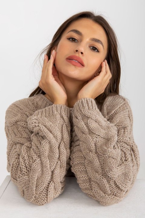 Sweter Damski Model LC-SW-8044.06X Beige - Rue Paris Sweter Damski Model LC-SW-8044.06X Beige - Rue Paris