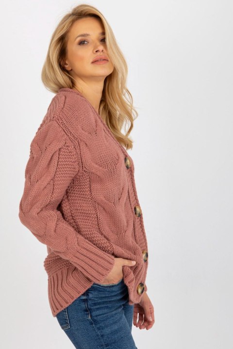 Sweter Damski Model LC-SW-A1.28X Dark Pink - Rue Paris Sweter Damski Model LC-SW-A1.28X Dark Pink - Rue Paris