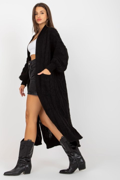 Sweter Kardigan Model LC-SW-8032.34P Black - Rue Paris Sweter Kardigan Model LC-SW-8032.34P Black - Rue Paris