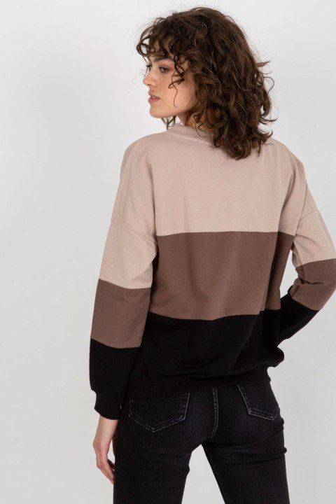 Bluza Damska Model RV-BL-8328.34X Black/Beige - Rue Paris Bluza Damska Model RV-BL-8328.34X Black/Beige - Rue Paris