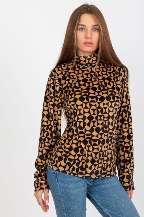 Bluzka Model RP-BZ-8187-2.06 Camel - Rue Paris Bluzka Model RP-BZ-8187-2.06 Camel - Rue Paris