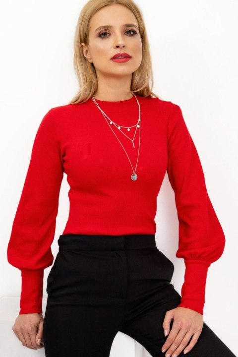 Bluzka Model RV-BZ-5223.15 Red - Rue Paris Bluzka Model RV-BZ-5223.15 Red - Rue Paris