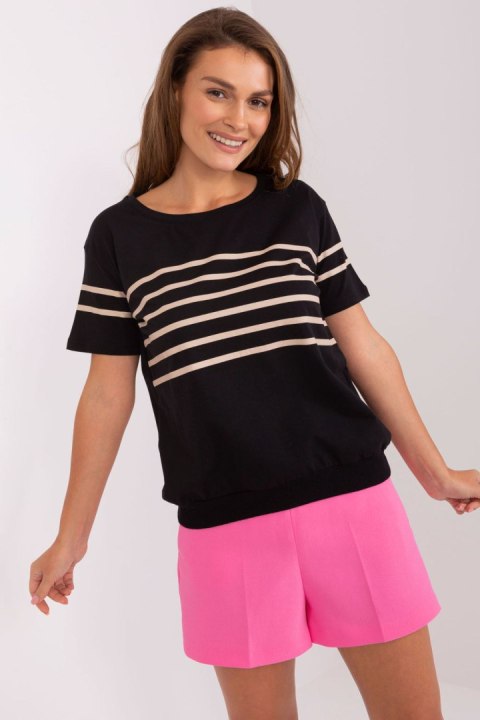 Bluzka Model RV-BZ-8946.68P Black/Beige - Rue Paris Bluzka Model RV-BZ-8946.68P Black/Beige - Rue Paris