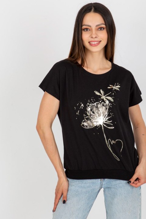 Bluzka Model RV-BZ-8947.76 Black - Rue Paris Bluzka Model RV-BZ-8947.76 Black - Rue Paris