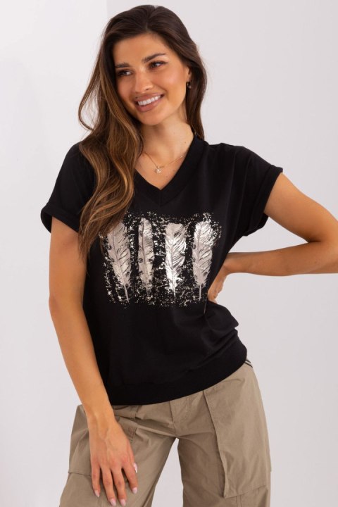 Bluzka Model RV-BZ-8955.10 Black - Rue Paris Bluzka Model RV-BZ-8955.10 Black - Rue Paris